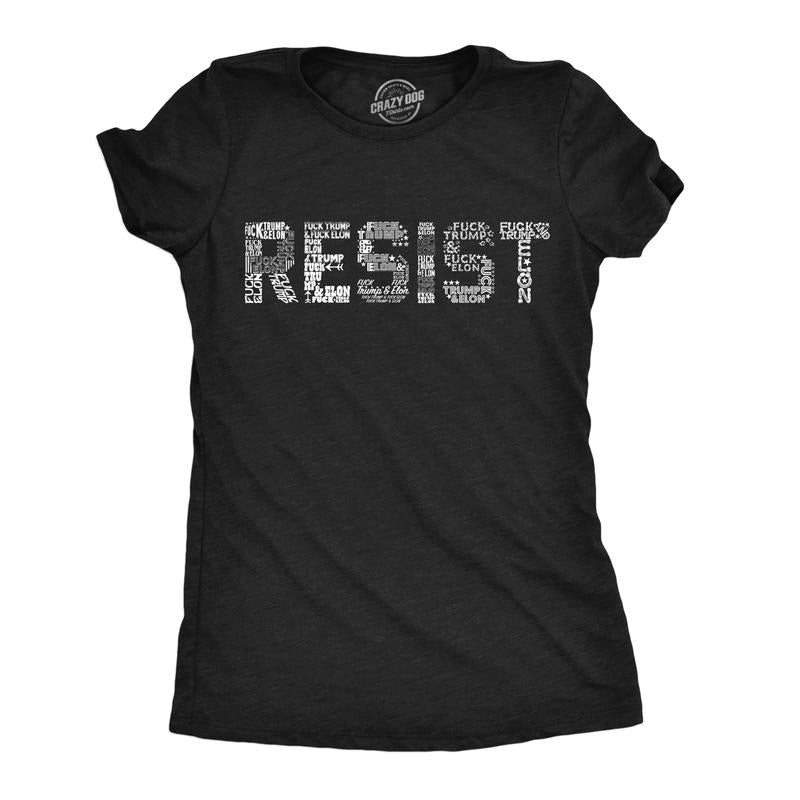 Womens Funny T Shirts Resist F*ck Trump Elon Sarcastic Graphic Novelty Tee for Ladies Funny Womens T Shirts Cute Slimming...