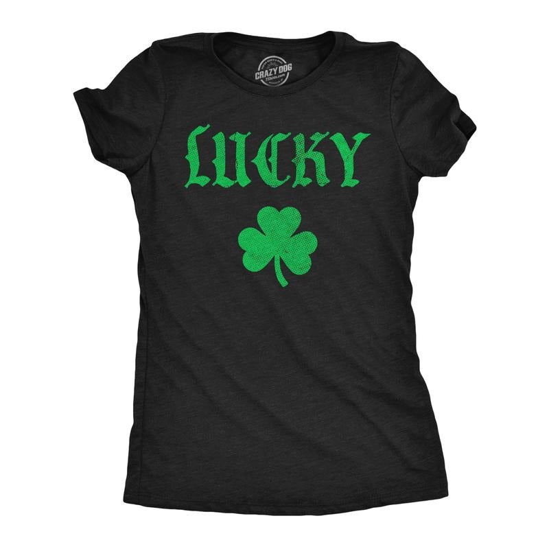 Womens Funny T Shirts Sarcastic Lucky Clover Matching St Patricks Day Graphic Novelty Tee For Ladies Funny Womens T...