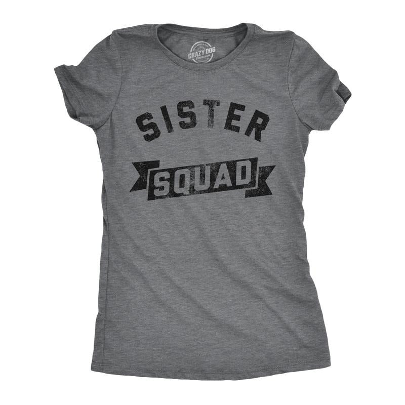 Womens Funny T Shirts Sister Squad Family Graphic Tee For Ladies Funny Womens T Shirts Cute Slimming Top Comfortable Soft...