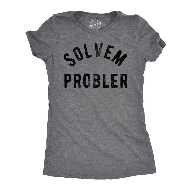 Womens Funny T Shirts Solvem Probler Sarcastic Stupid Tee For Ladies Funny Womens T Shirts Cute Slimming Top Comfortable...
