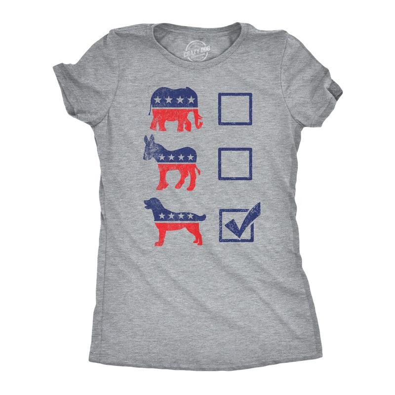 Womens Funny T Shirts Voting Ballot Dog Sarcastic Political Puppy Graphic Tee For Ladies Funny Womens T Shirts Cute...