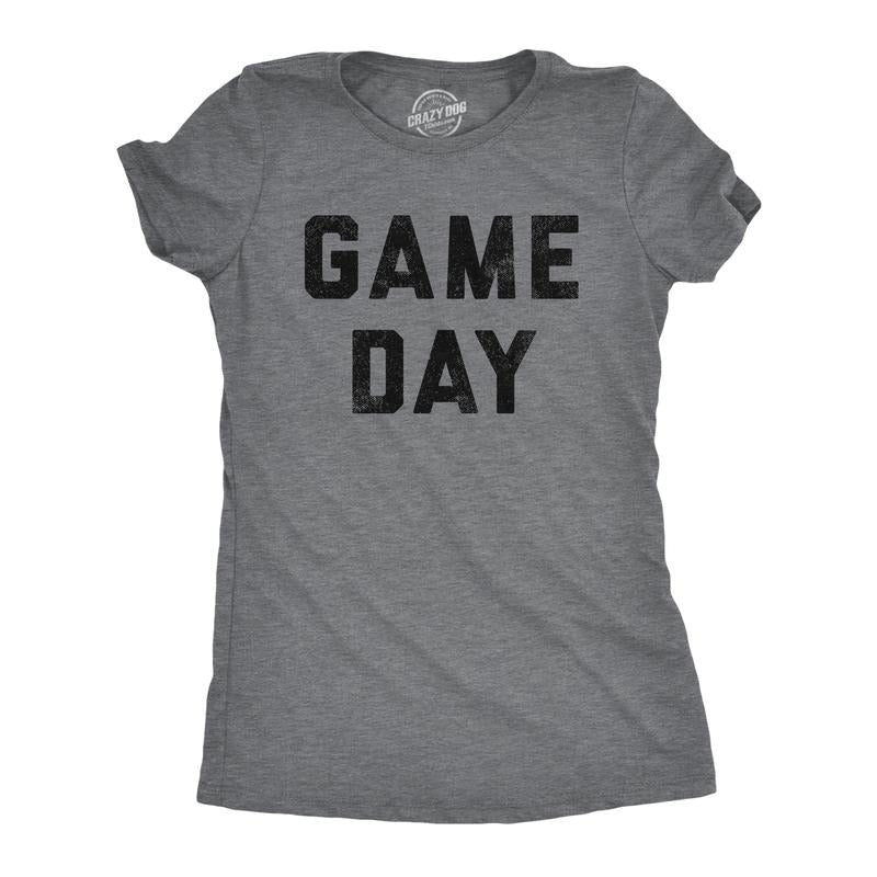 Womens Game Day T Shirt Funny Football Sunday Big Game Sports Graphic Tee Funny Womens T Shirts Cute Slimming Top...