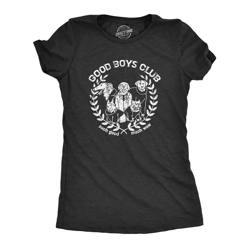 Womens Good Boys Club T Shirt Funny Puppy Dogs Pet Lovers Tee For Ladies Funny Womens T Shirts Cute Slimming Top...