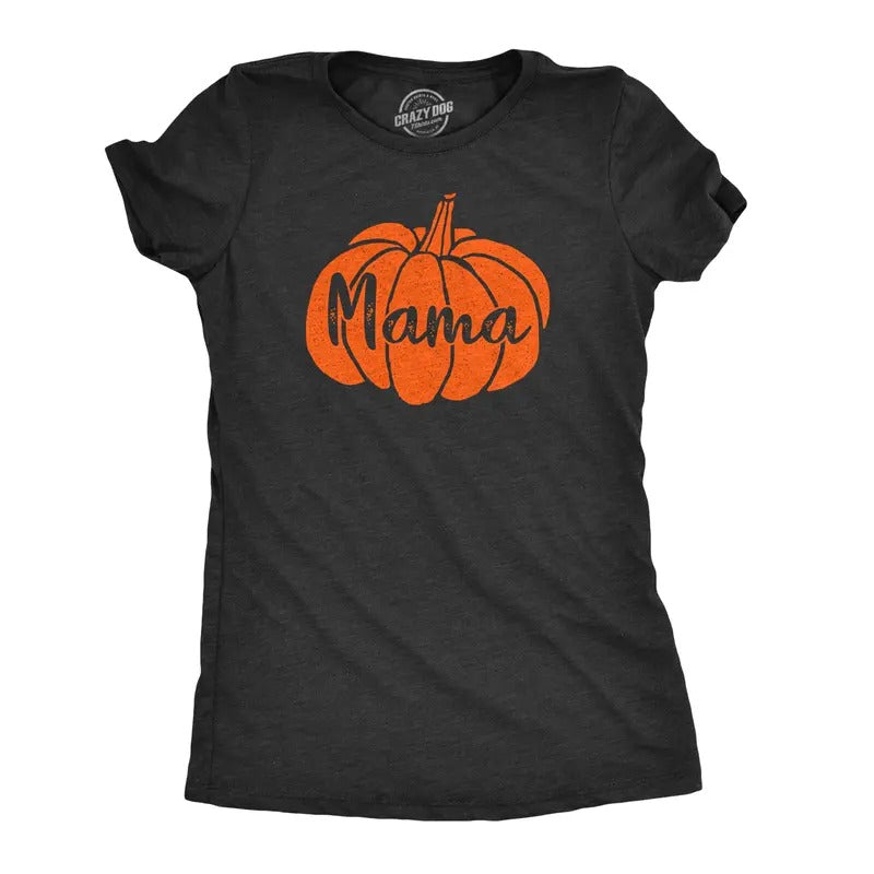 Womens Mama Pumpkin T Shirt Funny Family Halloween Tee Funny Womens T Shirts Cute Slimming Top Comfortable Soft...