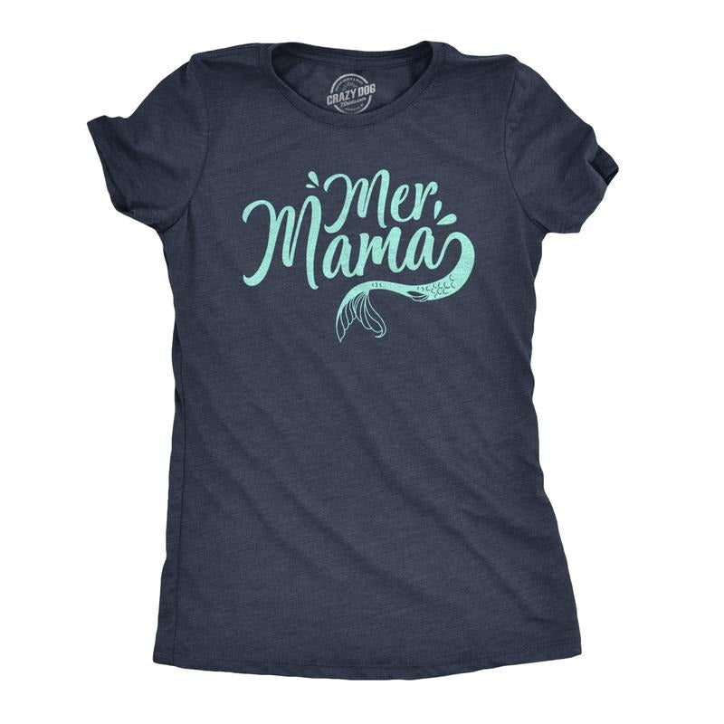 Womens MerMama T Shirt Funny Mothers Day Mermaid Tee Funny Womens T Shirts Cute Slimming Top Comfortable Soft Womenswear...