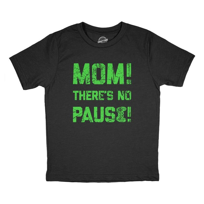 Womens Mom Theres No Pause T Shirt Funny Video Gamer Joke Tee For Ladies Funny Womens T Shirts Cute Slimming Top...