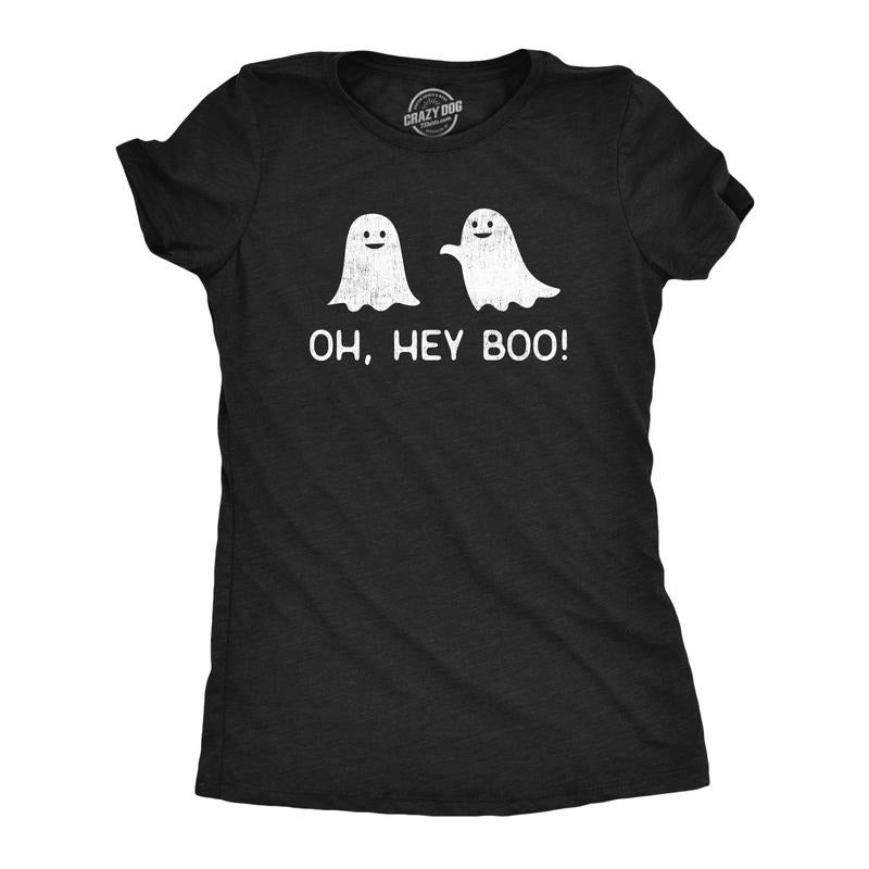 Womens Oh Hey Boo T Shirt Funny Halloween Party Ghost Relationship Tee for Ladies Funny Womens T Shirts Cute Slimming Top...