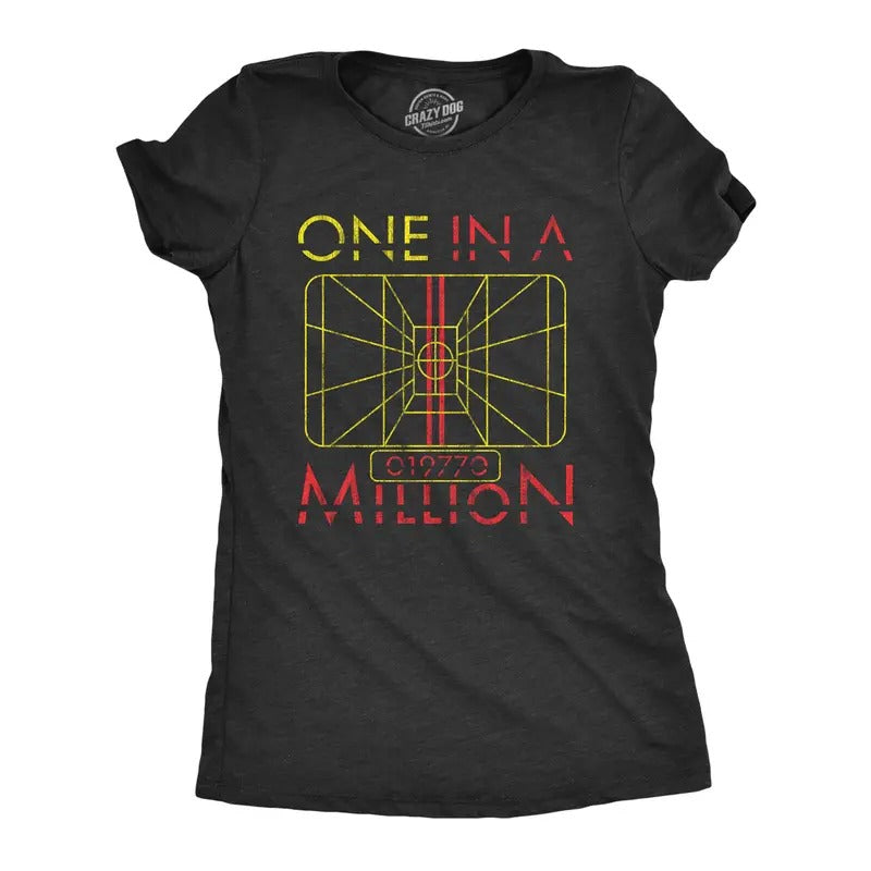 Womens One In A Million T Shirt Funny Quote Awesome Nerdy Saying Graphic Novelty Tee Funny Womens T Shirts Cute Slimming...