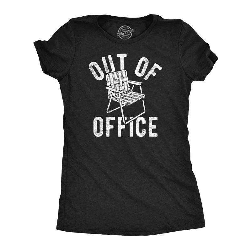 Womens Out Of Office Lawn Chair Funny T Shirts Sarcastic Vacation Tee for Ladies Funny Womens T Shirts Cute Slimming Top...