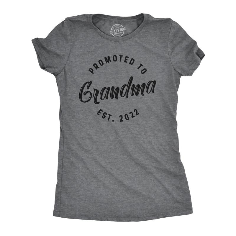 Womens Promoted to Grandma Est 2025, 2024, or 2023 T Shirt Funny New Baby Family Grandmother Tee Funny Womens T Shirts...