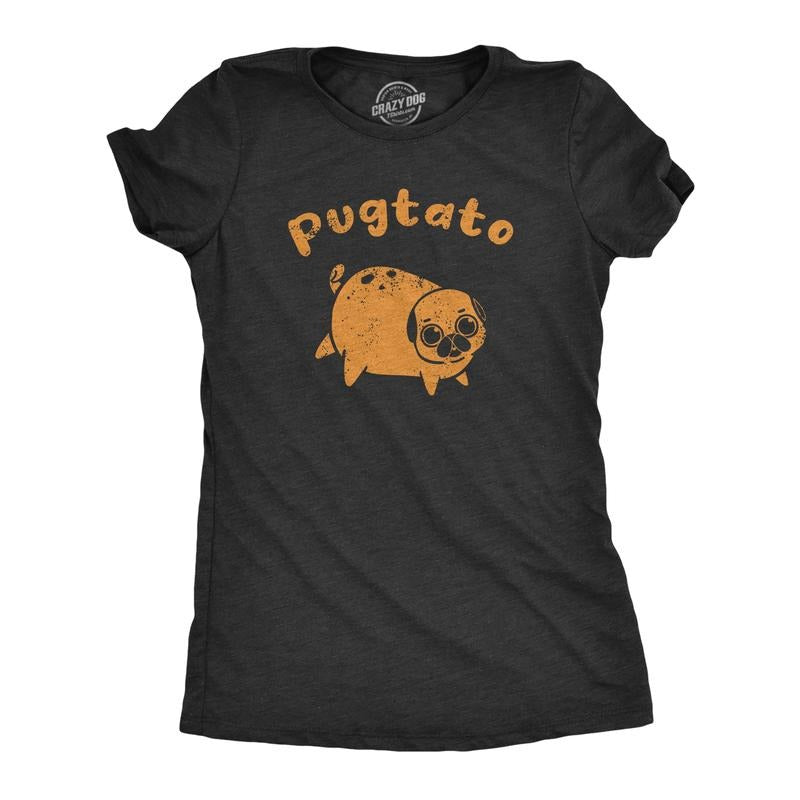 Womens Pugtato T Shirt Funny Cute Adorable Pug Potato Puppy Tee for Ladies Funny Womens T Shirts Cute Slimming Top...
