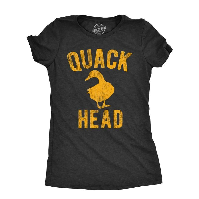 Womens Quack Head T Shirt Funny Duck Hunter Drug Addict Joke Tee For Ladies Funny Womens T Shirts Cute Slimming Top...
