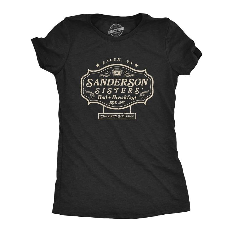 Womens Sanderson Sisters Bed And Breafast T Shirt Funny Halloween Hocus Pocus Graphic Tee Funny Womens T Shirts Cute...