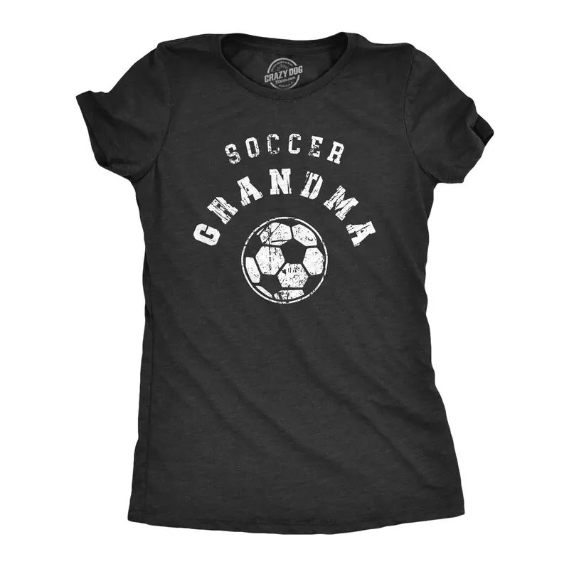 Womens Soccer Grandma T Shirt Funny Cool Granny Soccer Ball Graphic Tee For Ladies Funny Womens T Shirts Cute Slimming...