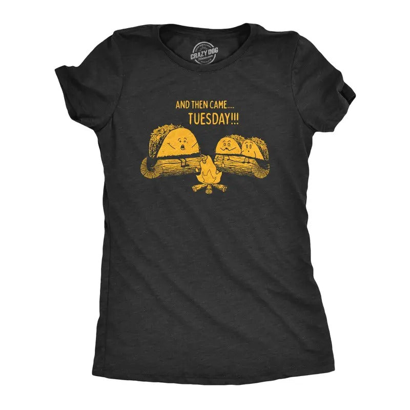 Womens Taco Tuesday Ghost Story T Shirt Funny Mexican Food Campfire Graphic Tee Funny Womens T Shirts Cute Slimming Top...