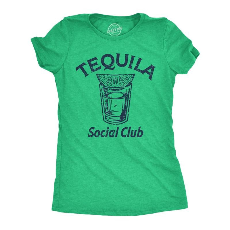 Womens Tequila Social Club T Shirt Funny Liquor Shot Drinking Lovers Tee For Ladies Funny Womens T Shirts Cute Slimming...