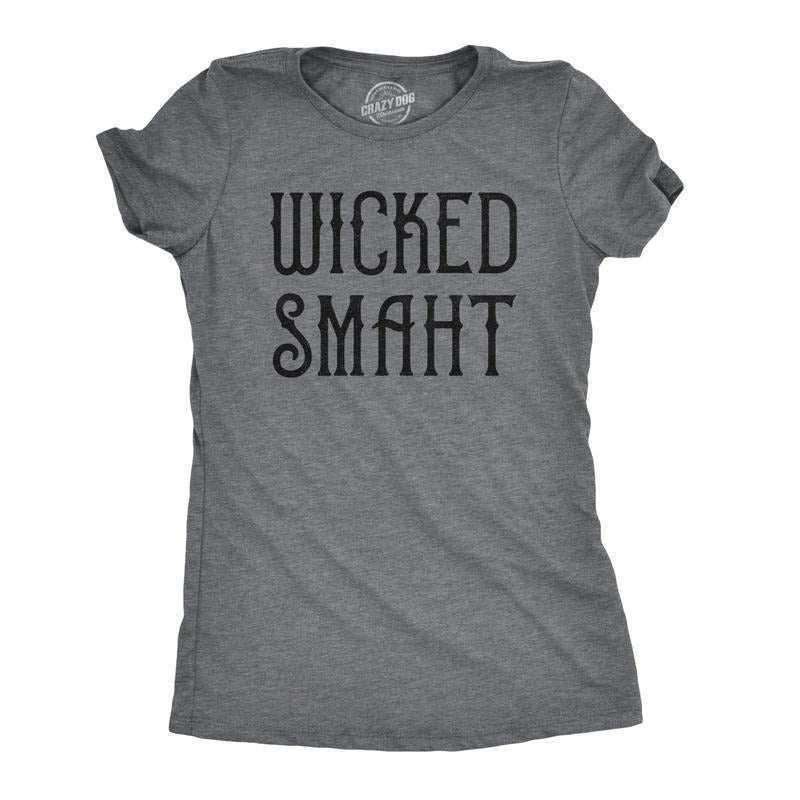 Womens Wicked Smaht T Shirt Funny Boston Accent Smart Hilarious Tee Funny Womens T Shirts Cute Slimming Top Comfortable...