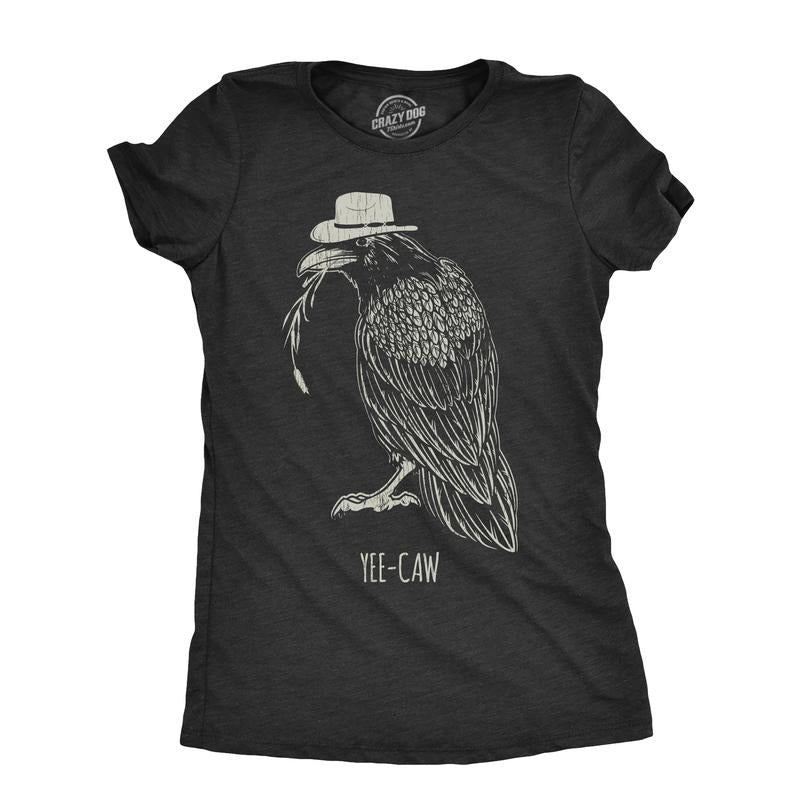 Womens Yee Caw T Shirt Funny Southern Crow Raven Joke Tee for Ladies Funny Womens T Shirts Cute Slimming Top Comfortable...