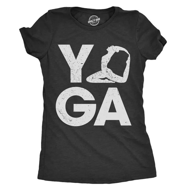 Womens Yoga Pose Tshirt Cute Adorable Fitness Flexibility Tee For Ladies Funny Womens T Shirts Cute Slimming Tees with...