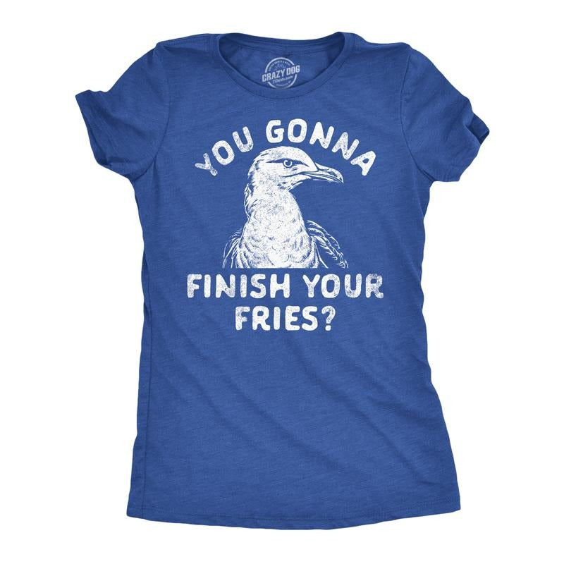 Womens You Gonna Finish Your Fries Funny T Shirt Sarcastic Graphic Tee For Ladies Funny Womens T Shirts Cute Slimming Top...