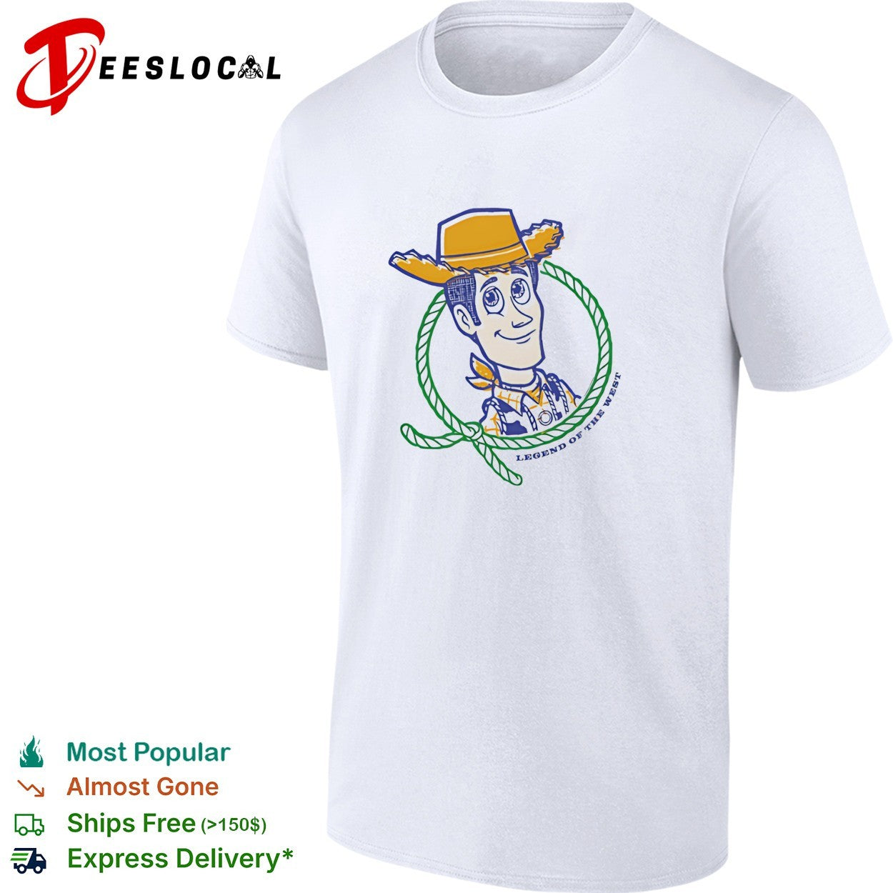 Woody Toy Story legend of the west lasso portrait shirt
