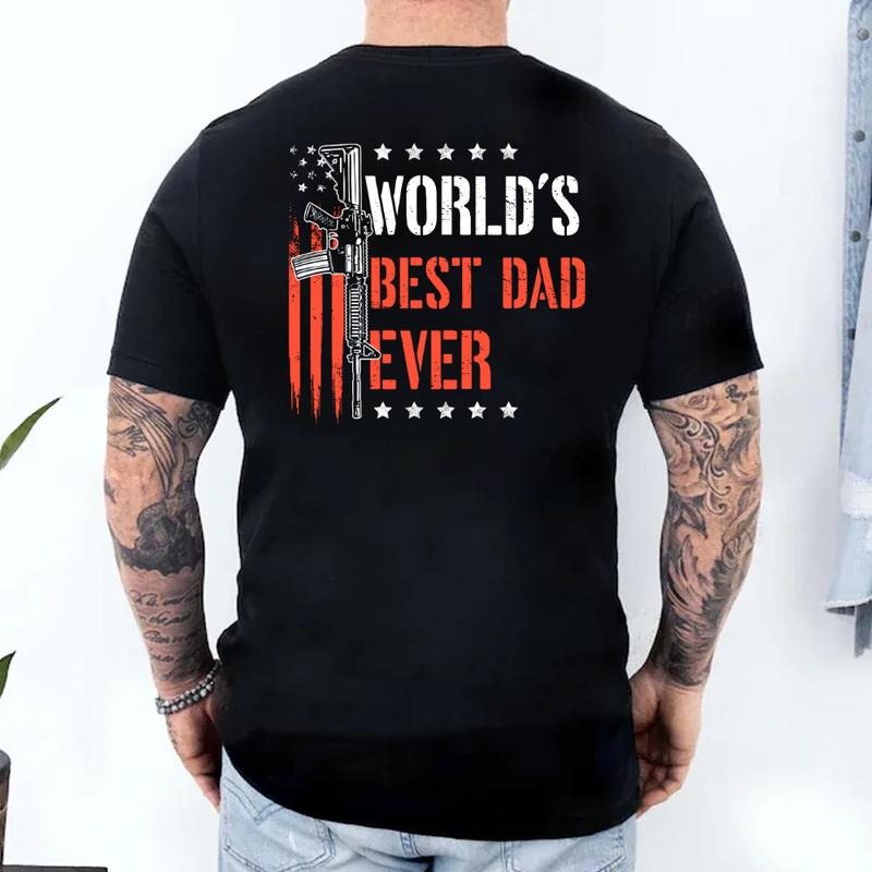 World's B*St Dad Ever Vint*ge T Shirt Back Print, Gift For Dad From Son Daughter Wife, Funny Fathers Day Gift, Daddy Tee,...