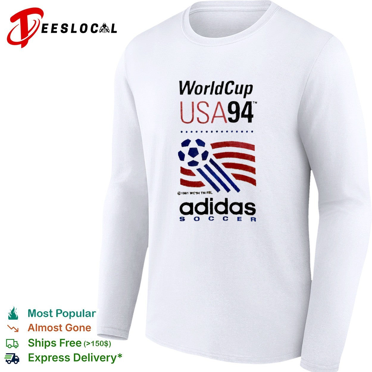 WorldCup USA94 1991 WC 94 TM ISL soccer tournament logo shirt