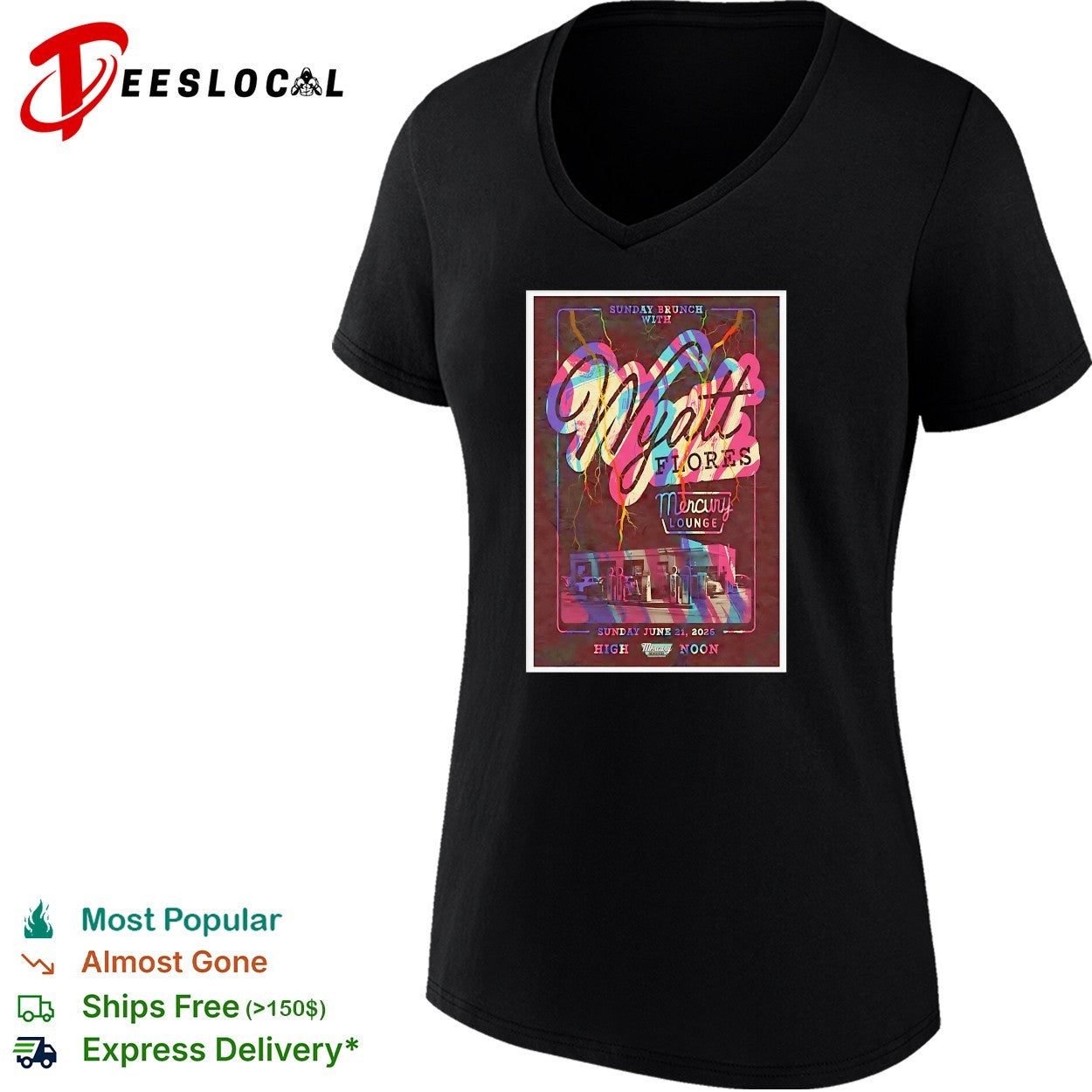Wyatt Flores Sunday Brunch with Mercury Lounge June 21 2026 High Noon concert shirt