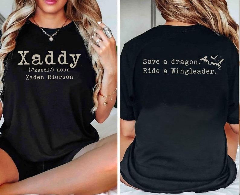 Xaddy Save A Dragon Ride A Wingleader Comfort Colors Shirt, Fourth Wing Shirt, Iron Flame Tees, Xaden Riorson Shirt...