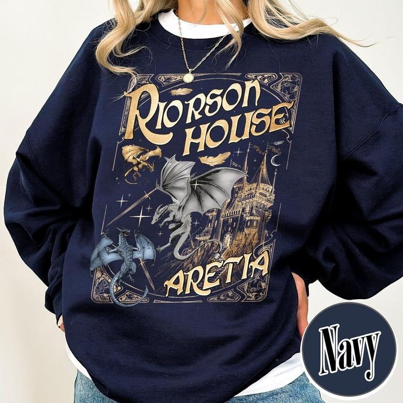 Xaden Riorson House Aretia Sweatshirt, Iron Flame Sweatshirt, Dragon Rider Sweatshirt, Violet Sorrengail, Bookish Gifts,...