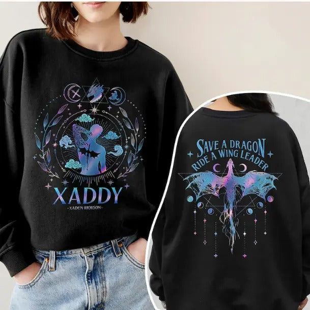 Xaden Riorson Trendy Xaddy Sweatshirt - Unisex Loose Fit Crew Neck - 50% Cotton & 50% Polyester - Machine Washable -...