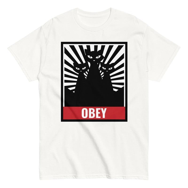 Y2K Hypnotic Cat T-shirt OBEY Unisex, Fantasy Kitten Tshirt, Cute Cat Shirt, Love Cat Tshirt, Meme Cringe Funny Dumb...
