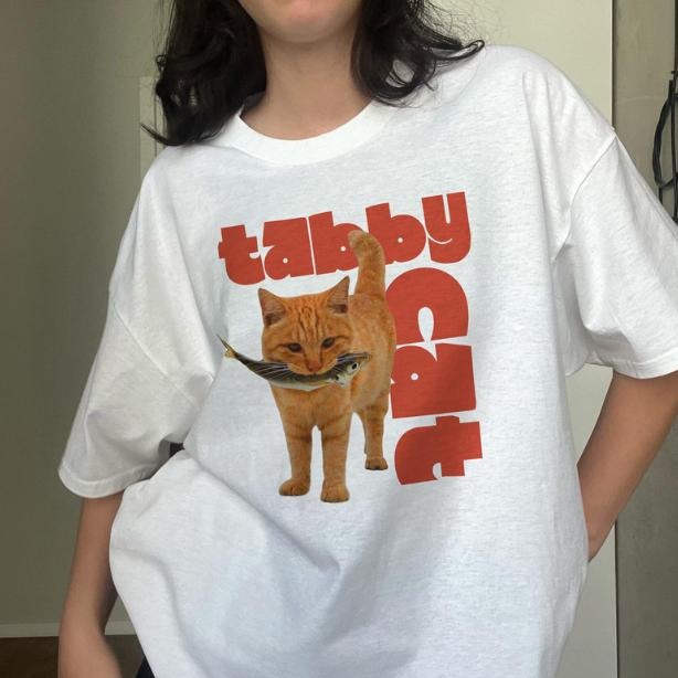 Y2K Silly Cat T-Shirt, Trashy Y2K Kitten Tee, Unisex Graphic Tees Gothic Grunge Y2k Emo Scene Amity Affliction Style...