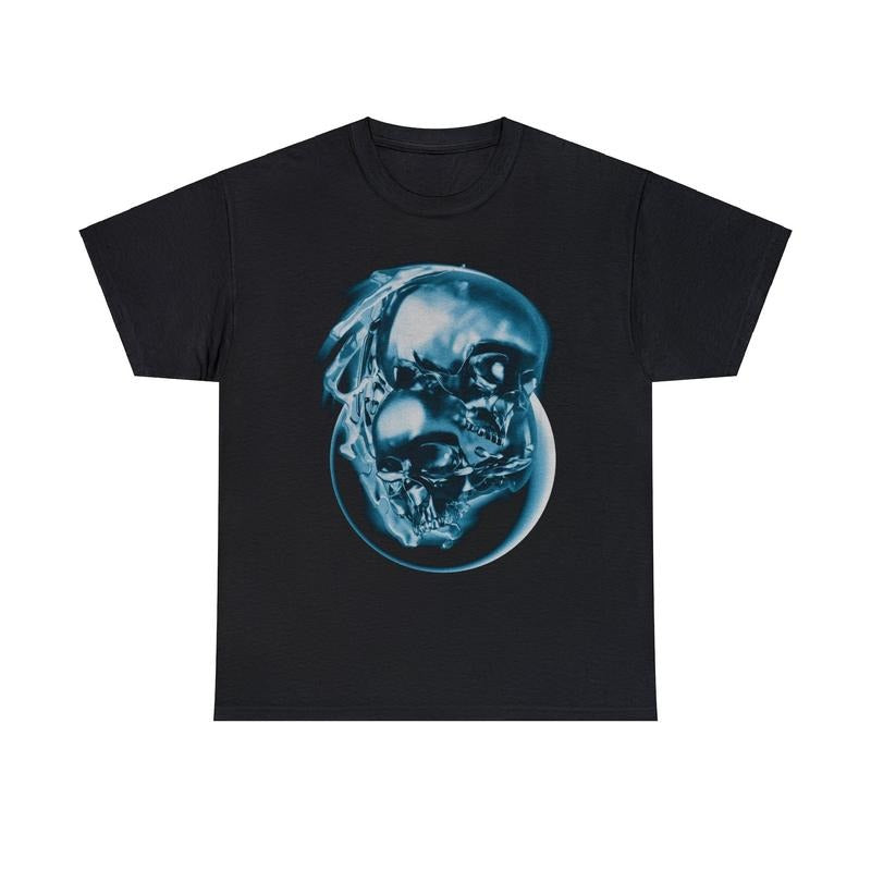 Y2k Shirt, Chrome Skulls Y2k Tee, Y2k Clothing Aesthetic, Y2k Top, Aesthetic Graphic Tee, Unisex Menswear Underwear...
