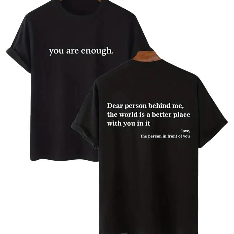 YOU ARE ENOUGH Crewneck T-shirt Fashion Sleeve Cotton Casual Menswear Hoodie, Sweatshirt | TeeBloomCo.com