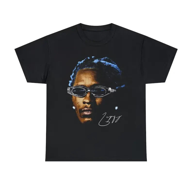 YOUNG THUG T-SHIRT  Rap Tee Concert Merch Kanye Thugger Lil Baby  Blue Rare Hip Hop Graphic Print  Vintage Unisex Shirt...