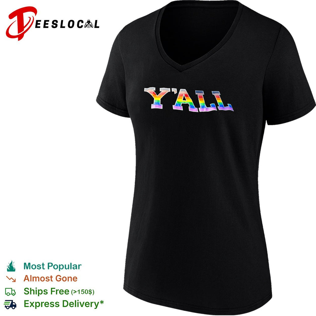 Yall lgbtq pride progress flag rainbow pride inclusion and diversity unisex shirt