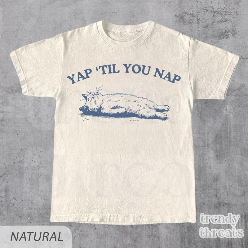 Yap Nap Certified Yapper Girly Shirt, Funny Y2K Meme Shirt, Graphic Tee, Born To Yap Shirt, Yap, T-shirt, Funny Shirt,...