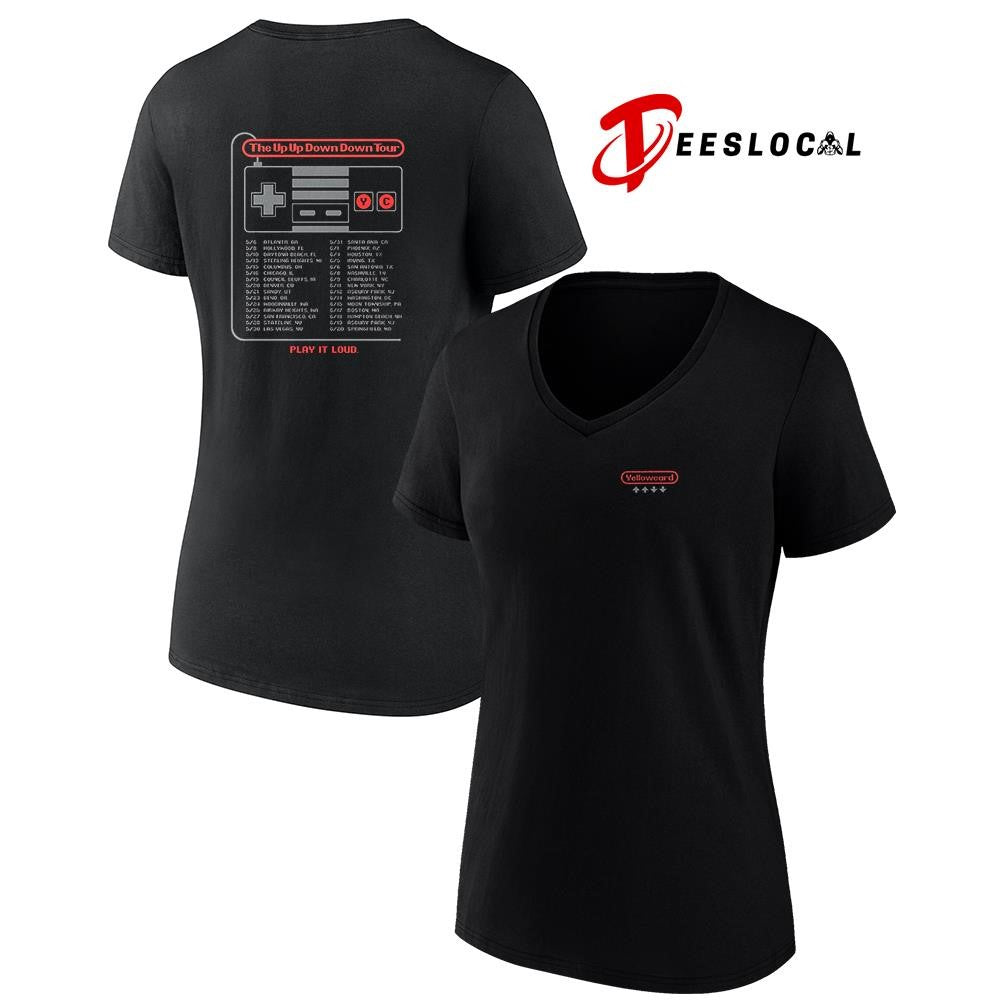 Yellowcard The Up Up Down Down tour North America retro game art dates shirt