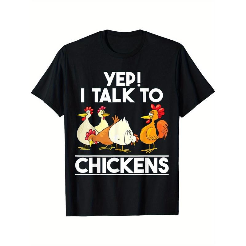 Yep I Talk To Chickens shirt Funny Humor Chicken Lady Women T-Shirt T-shirt Comfortable, Casual Short Sleeve, Daily Wear,...