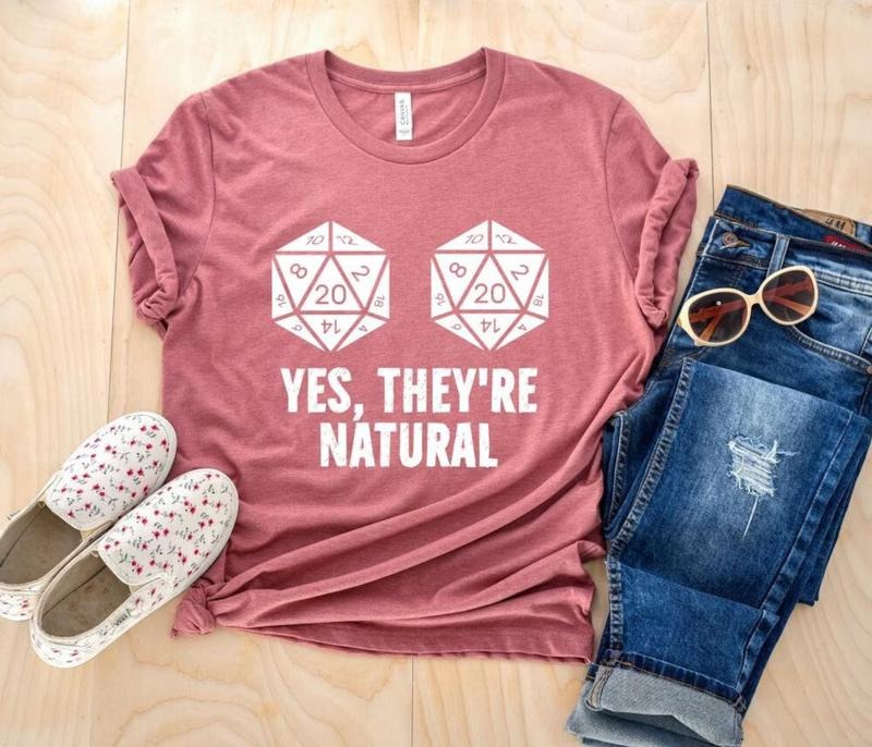 Yes They're Natural T-shirt, Dungeons and Dragons Inspired Sweatshirt, DND Womenswear Tee Hoodie | TeeBloomCo.com