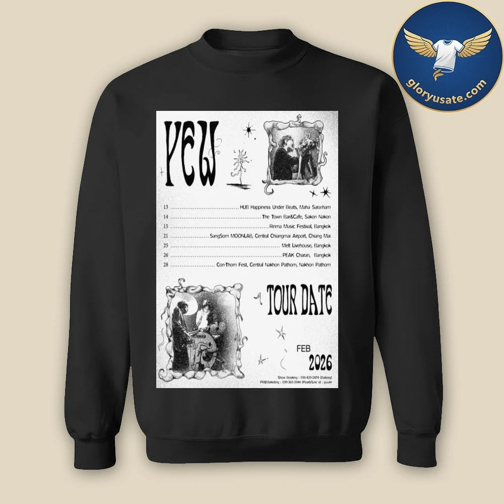 Yew February 2026 Tour Date Poster Shirt