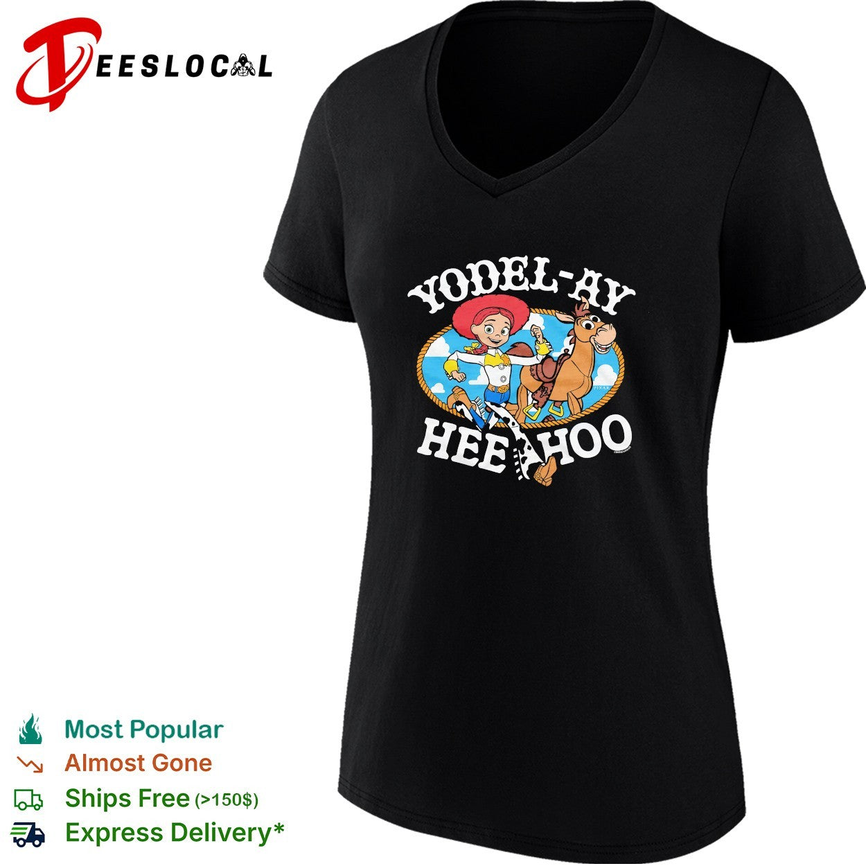 Yodel ay hee hoo Toy Story Jessie and Bullseye horse illustration graphic shirt