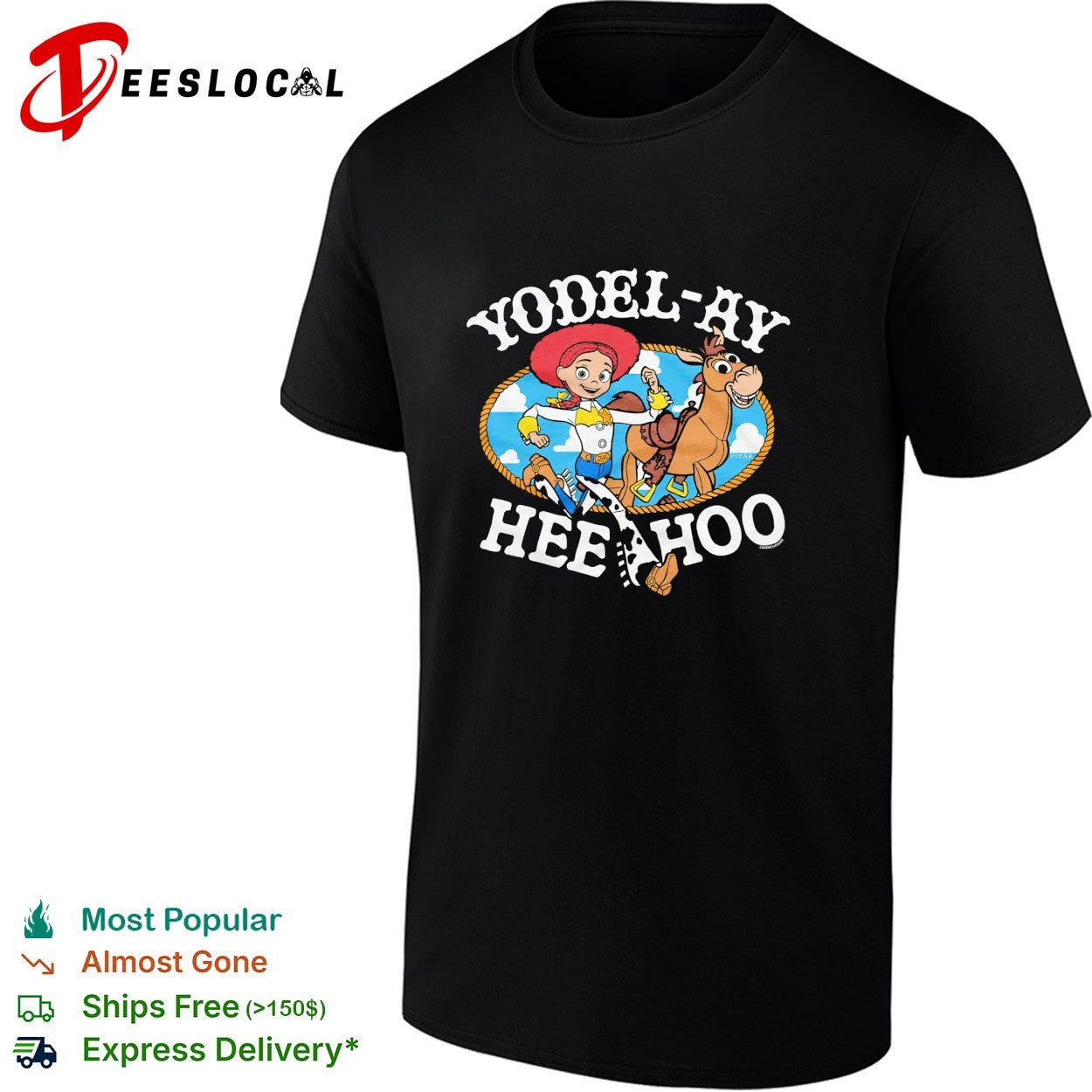 Yodel ay hee hoo Toy Story Jessie and Bullseye horse illustration graphic shirt