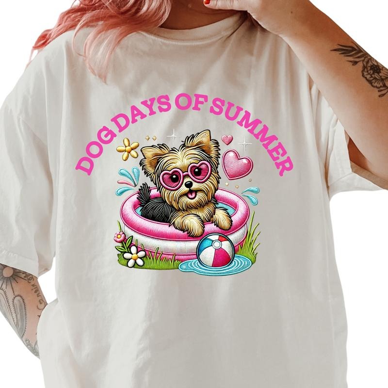 Yorkie Dog Days of Summer Shirt ~ Unisex Apparel Relaxed Fit Printed In The USA Clothing Womenswear Casual Comfort Cotton...