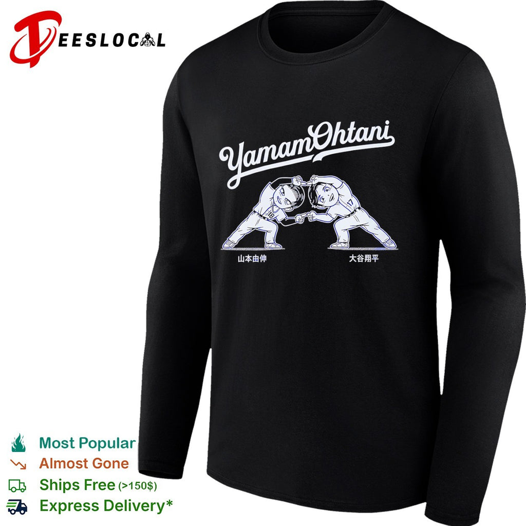 Yoshinobu Yamamoto and Shohei Ohtani Los Angeles Dodgers Dragon Ball Z Fusion shirt