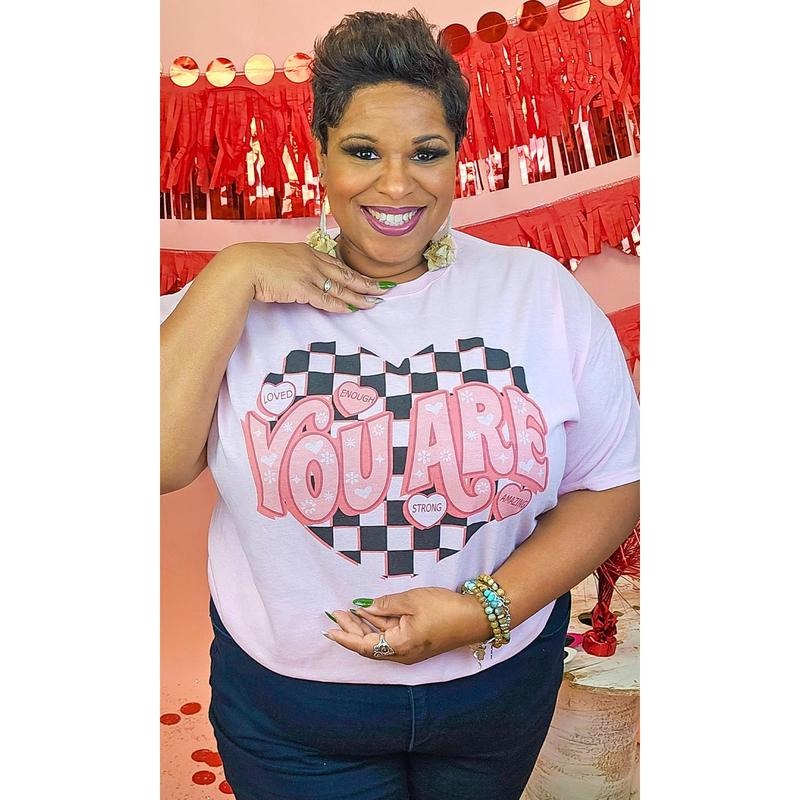 You Are Checkerboard Heart Graphic T-Shirt Hoodie, Sweatshirt | TeeBloomCo.com