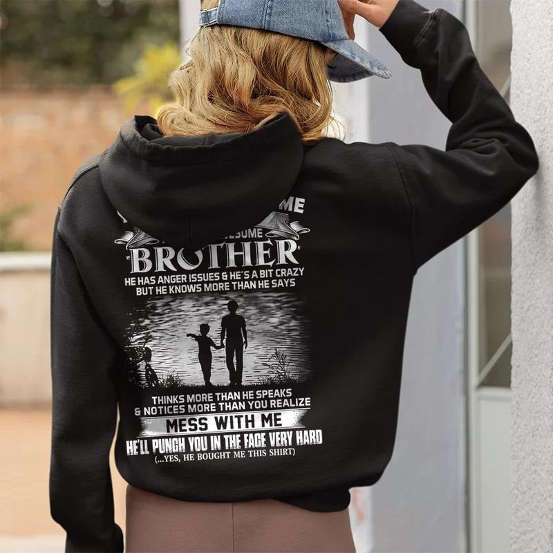 You Can't Scare Me I Have A Freaking Awesome Brother Shirt, Perfect Gift For Sister, Sister Brother Sweatshirt, Sis Gift,...