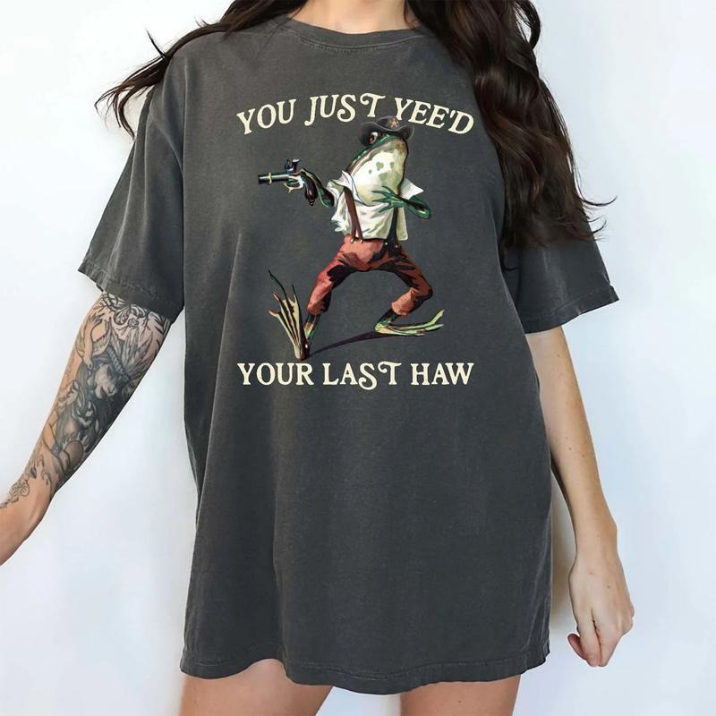 You Just Yee'd Your Last Haw Shirt, Funny Frog T-shirt, Cowboy Meme Shirts, Vintage Frog Cowboy Tee, Yee-Haw Shirt,...