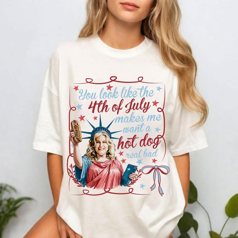 You Look Like The 4th Of July T-Shirt, Makes Me Want A Hot Dog Real Bad Shirt, Christian 4th Of July Shirt, Funny Hot Dog...